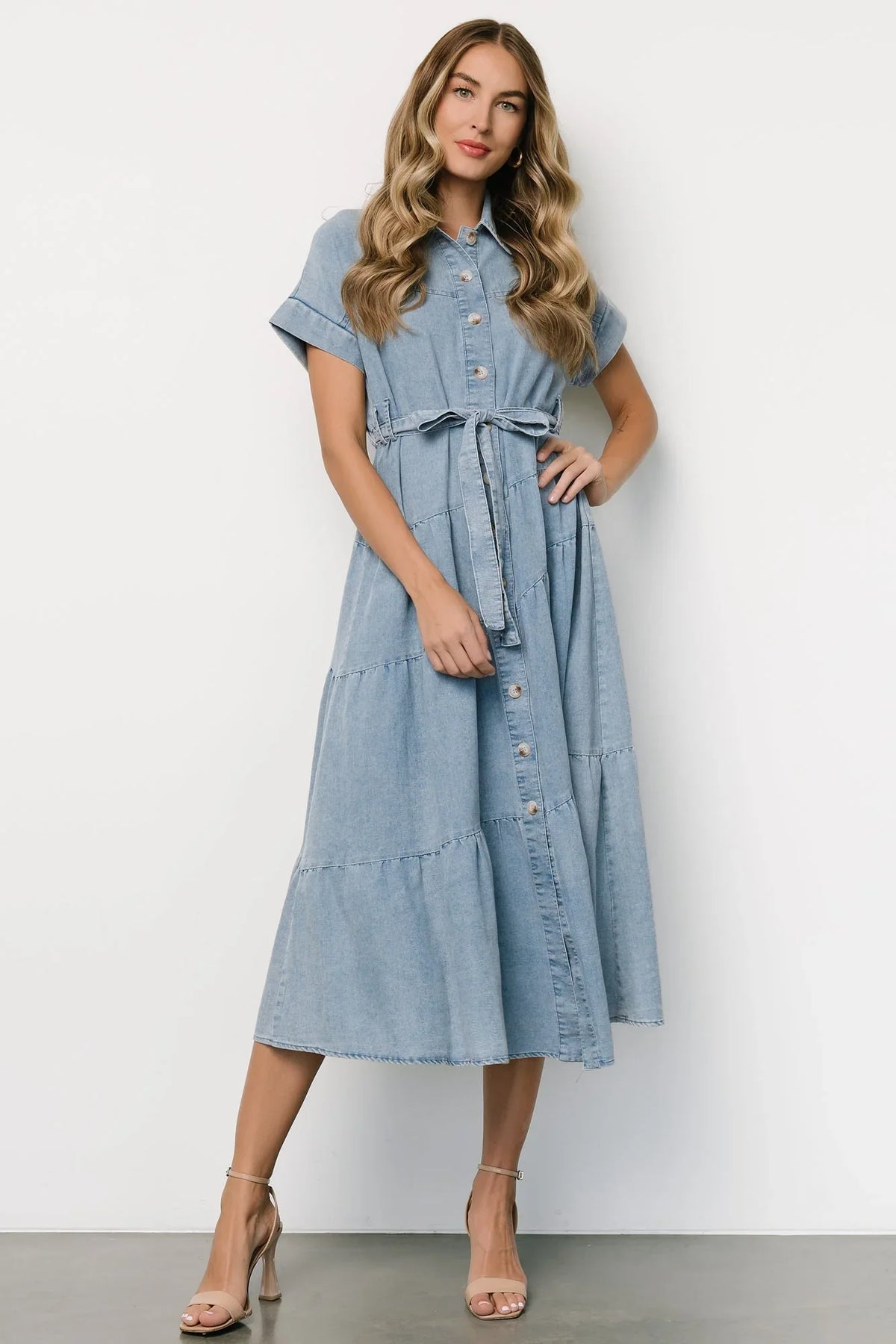 Logan Button Up Dress | Denim
