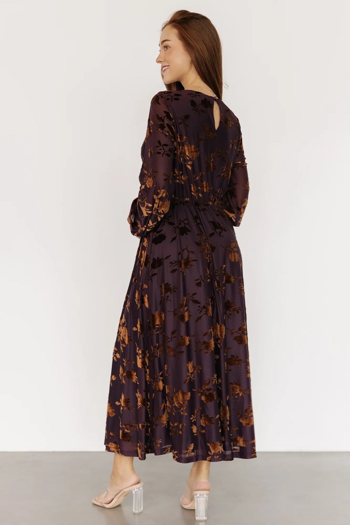 Thora Velvet Dress | Deep Plum + Bronze