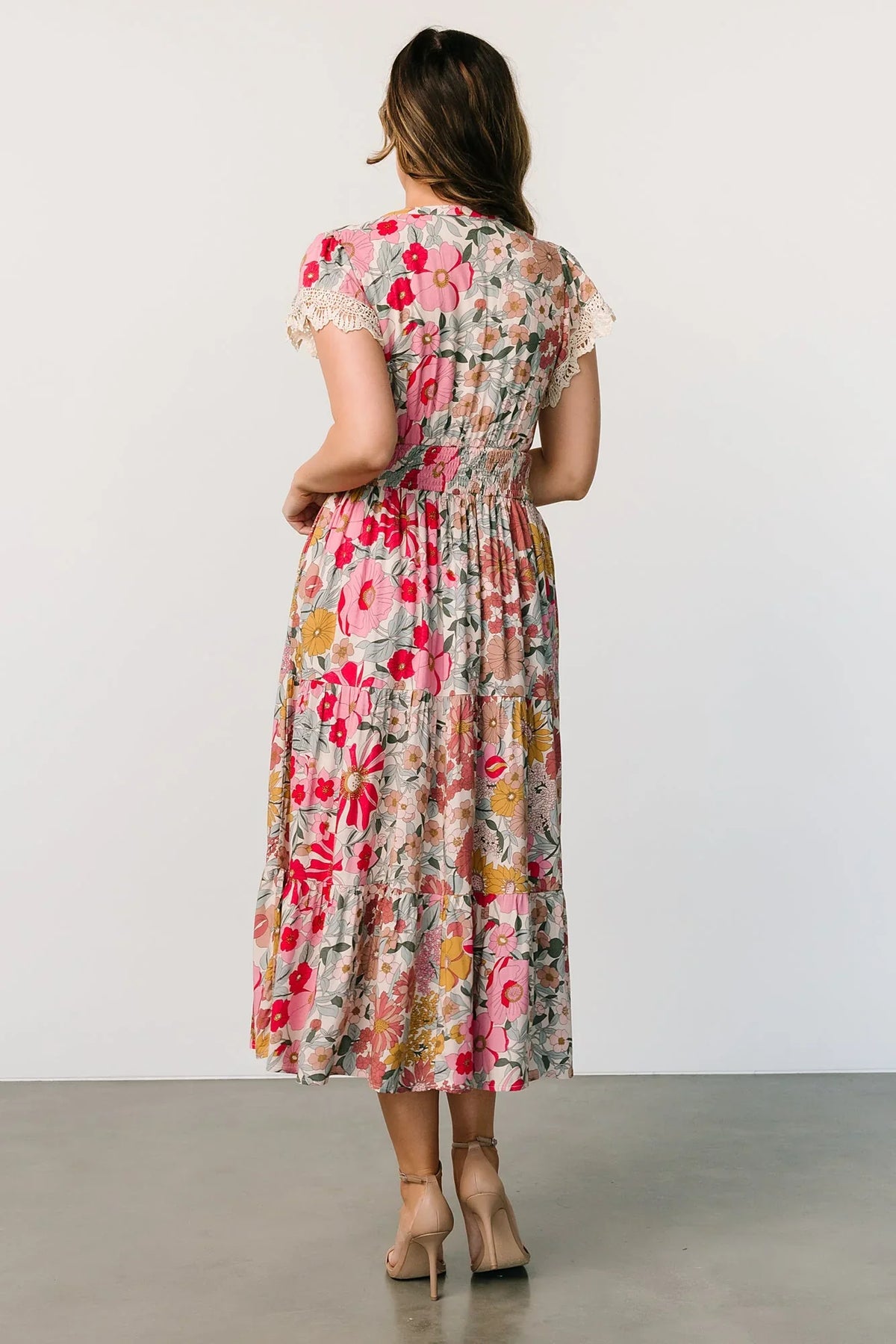 Aliyah Midi Dress | Cream Multi Floral