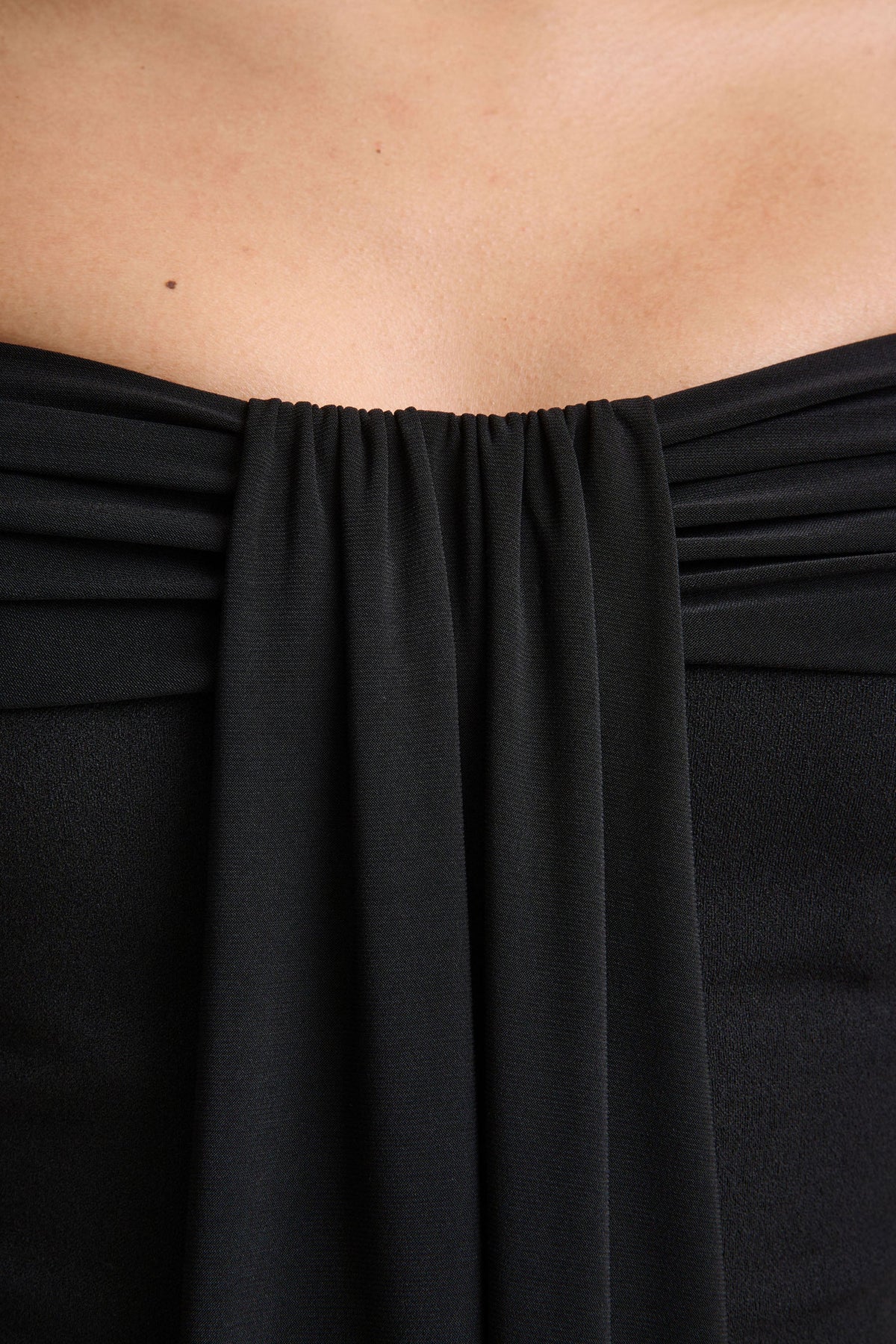 Kalida | Black Bardot-Neck Jumpsuit With Sash-Detail