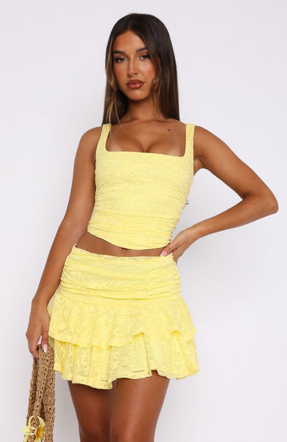Let's Have Some Fun Lace Bustier Lemon