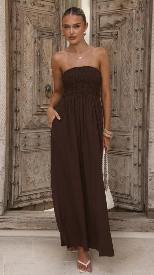 Marcy Maxi Dress - Brown