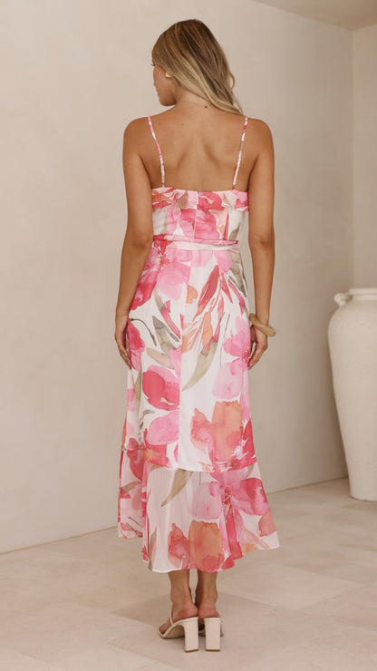 Skyla Maxi Dress - Pink Floral