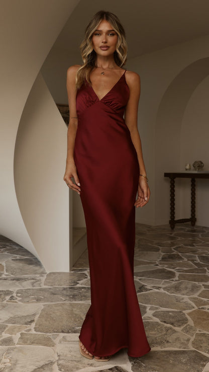 Ziah Maxi Dress - Wine