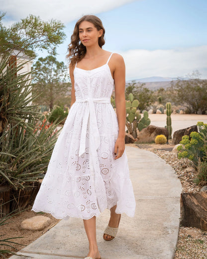 Addyson Dress In Fresh White Eyelet
