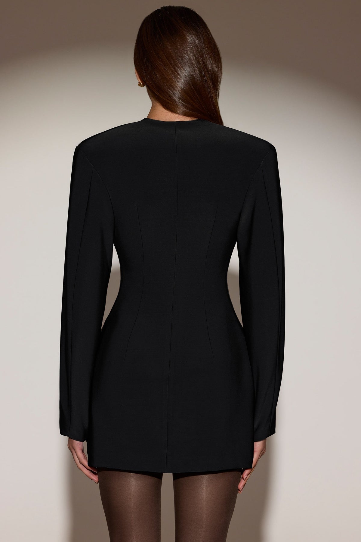 Single-Breasted Blazer Mini Dress in Black