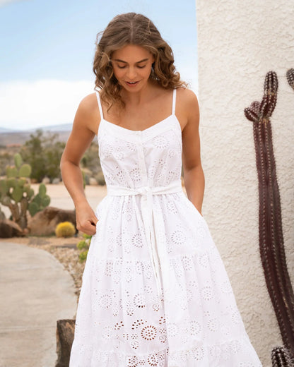 Addyson Dress In Fresh White Eyelet