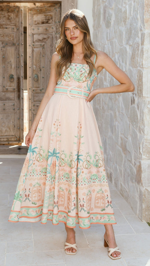 Nellie Midi Dress - Aurora Print