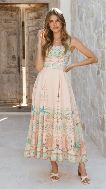 Nellie Midi Dress - Aurora Print