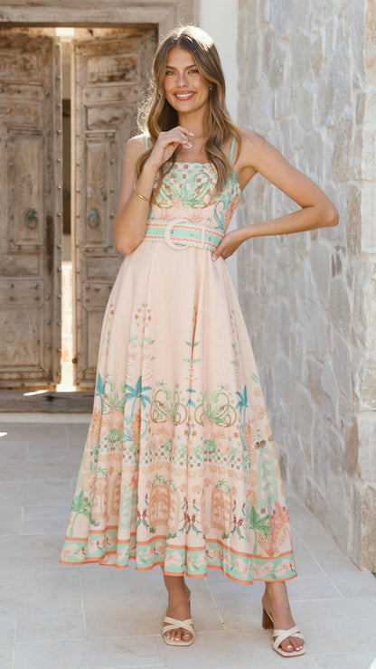 Nellie Midi Dress - Aurora Print