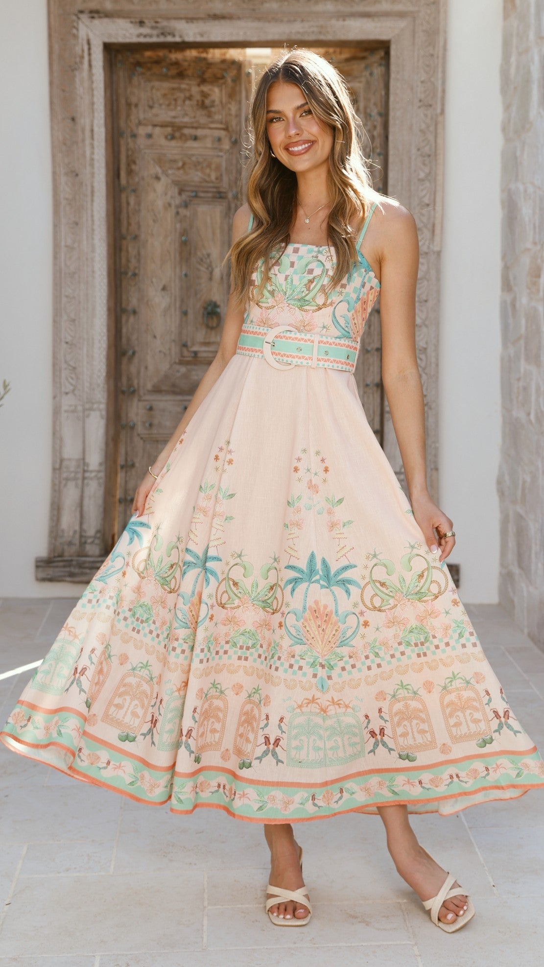 Nellie Midi Dress - Aurora Print