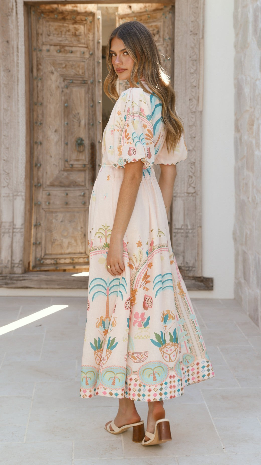 Tamsin Midi Dress - Acacia Palm