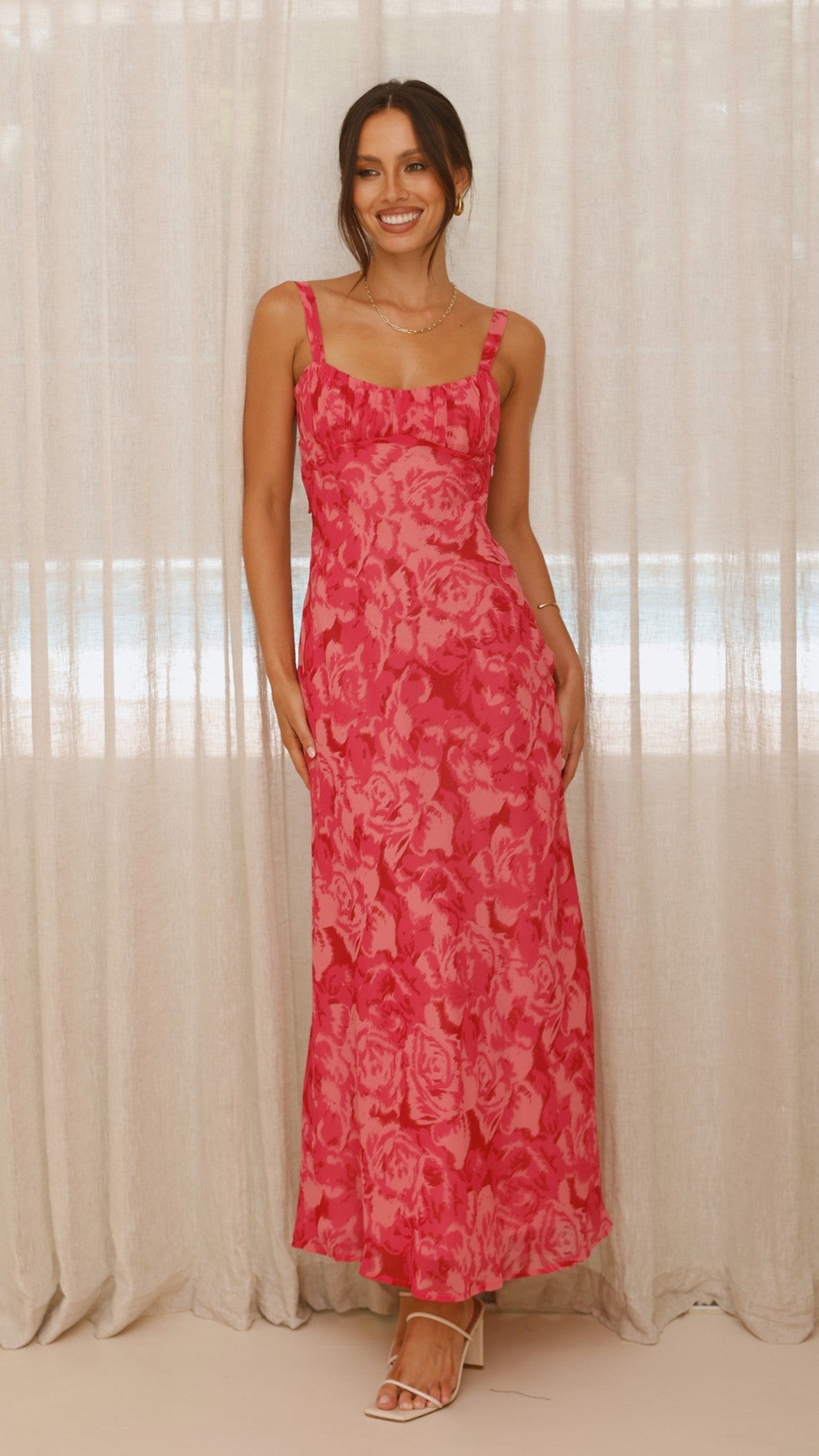 Margo Midi Dress - Pink Floral