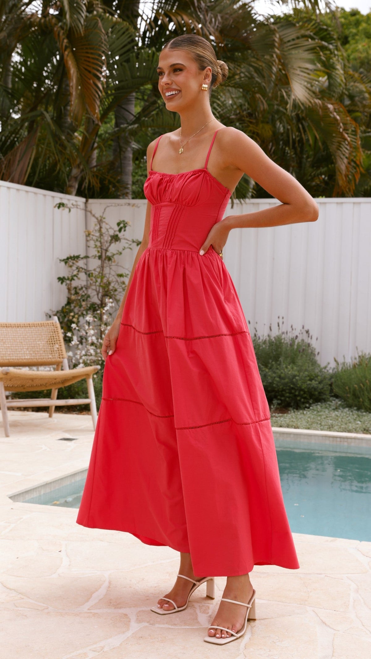 Isabella Maxi Dress - Red