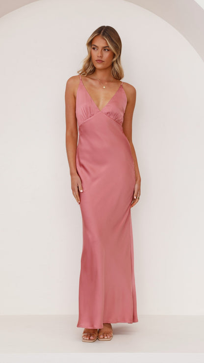 Ziah Maxi Dress - Baked Rose