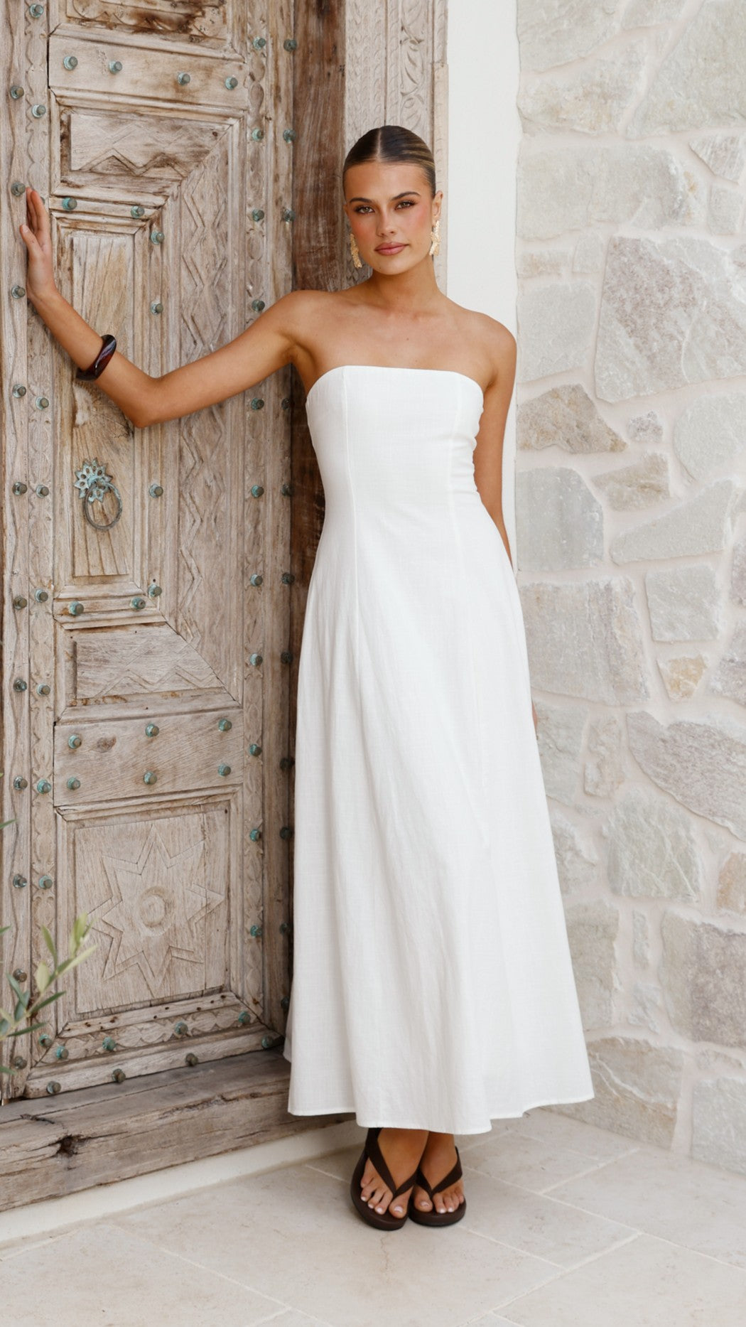 Astrid Strapless Maxi Dress - White