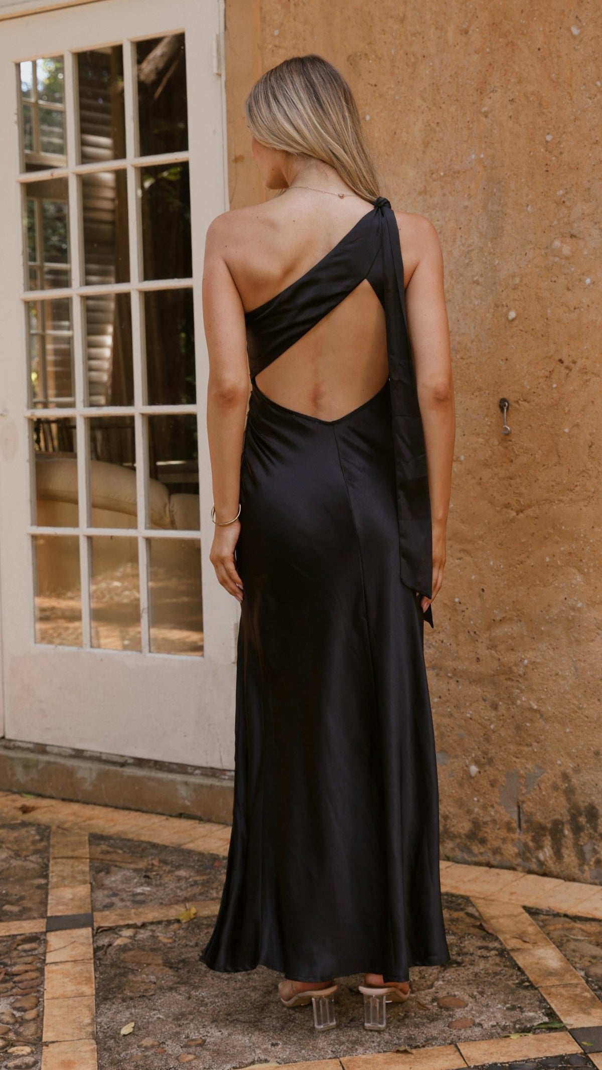 Halle One Shoulder Maxi Dress - Black