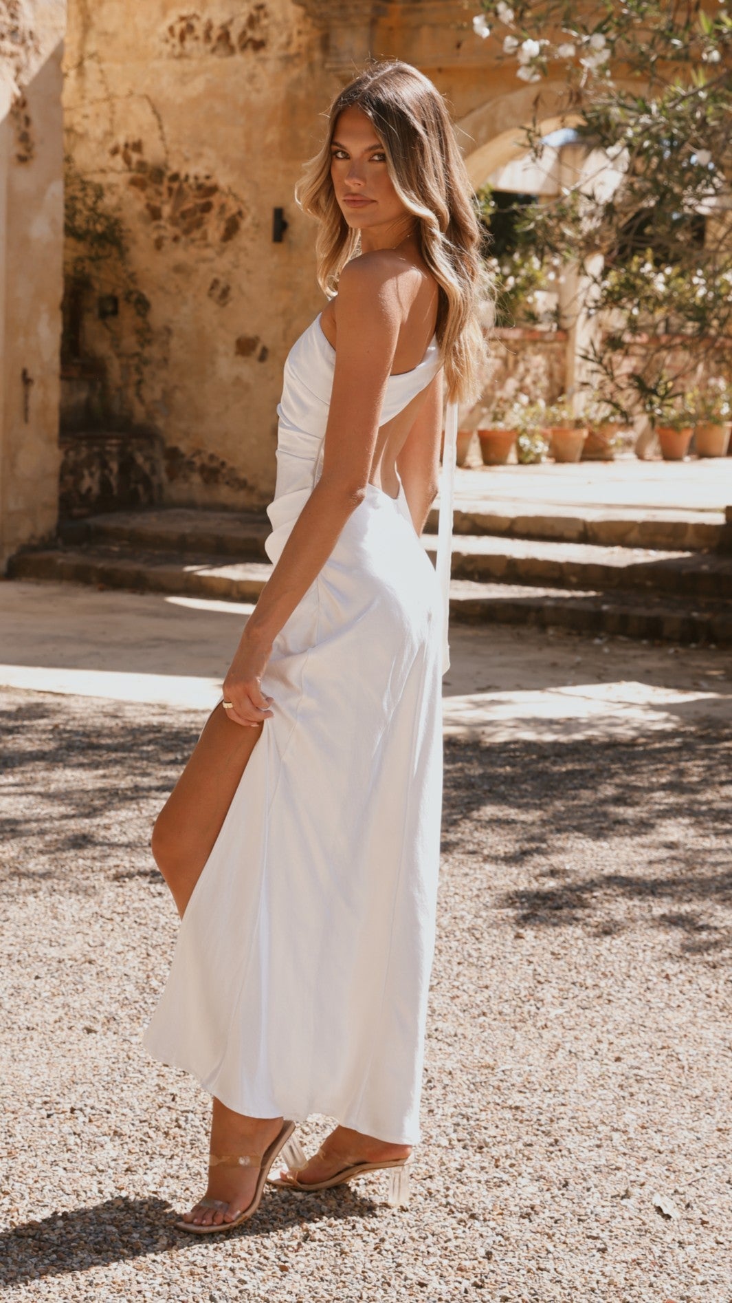Halle One Shoulder Maxi Dress - Ivory