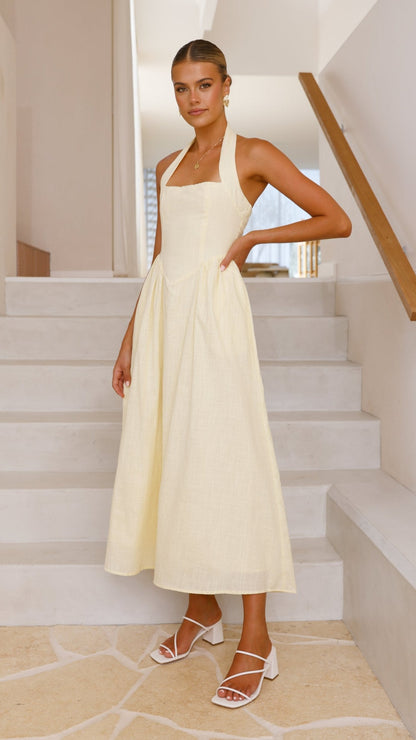 Caden Maxi Dress - Lemon