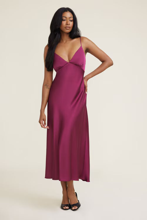 Sage Satin Maxi Dress