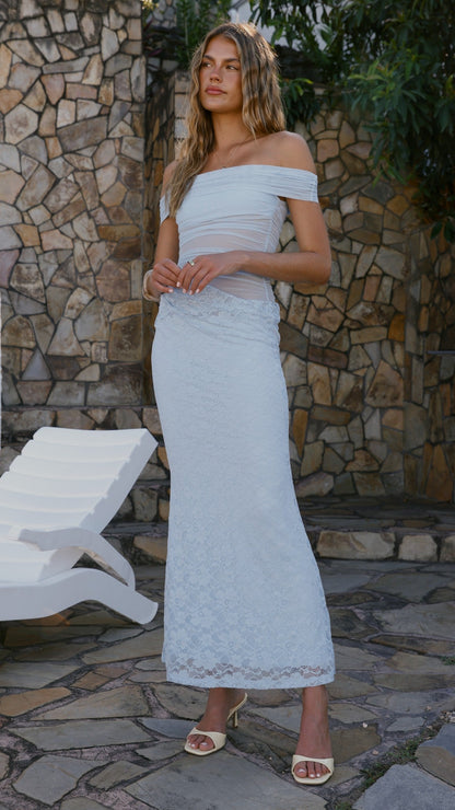 Tiarna Off The Shoulder Maxi Dress - Blue