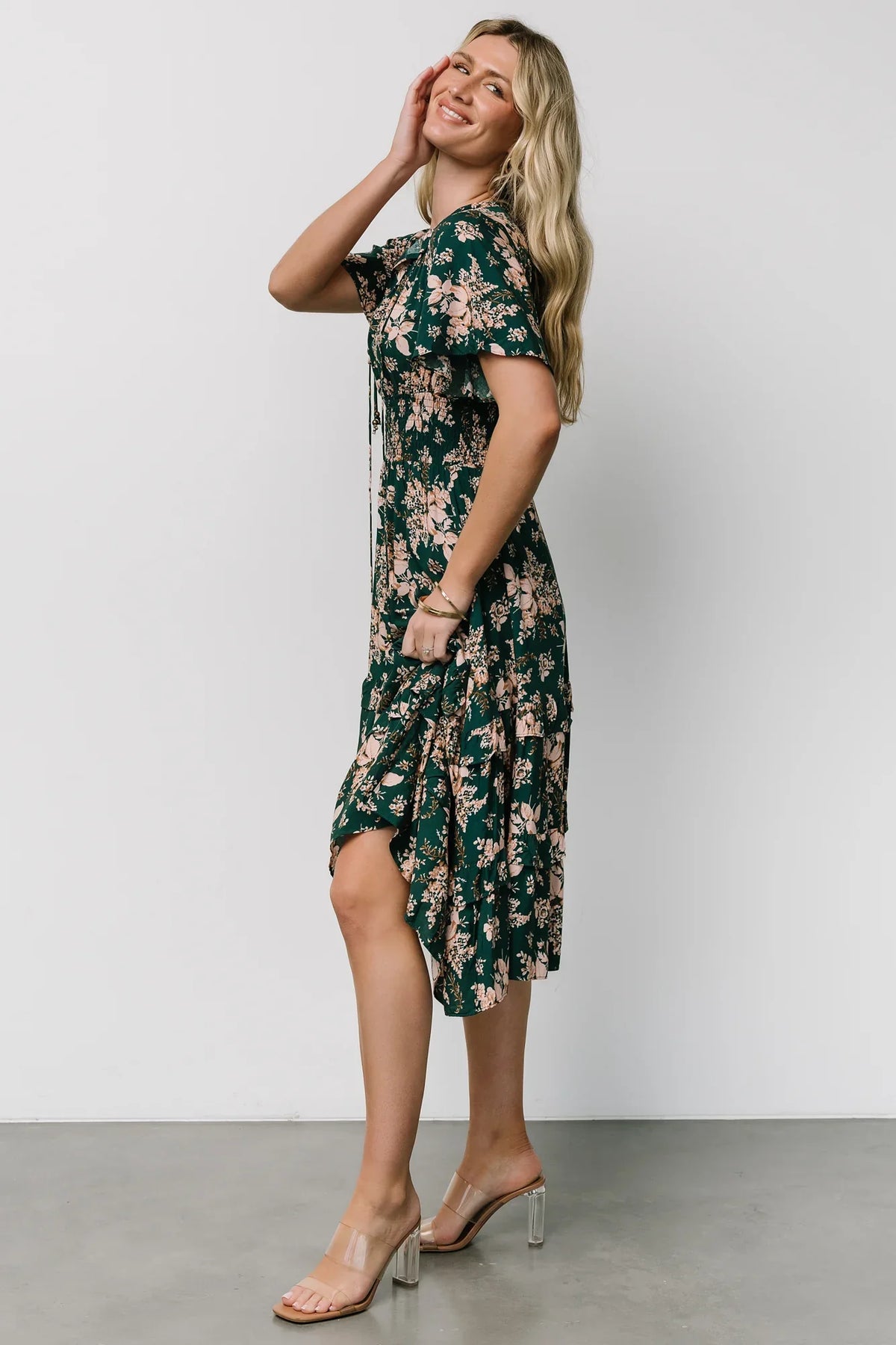 Spell Boho Midi Dress | Topaz + Blush Floral