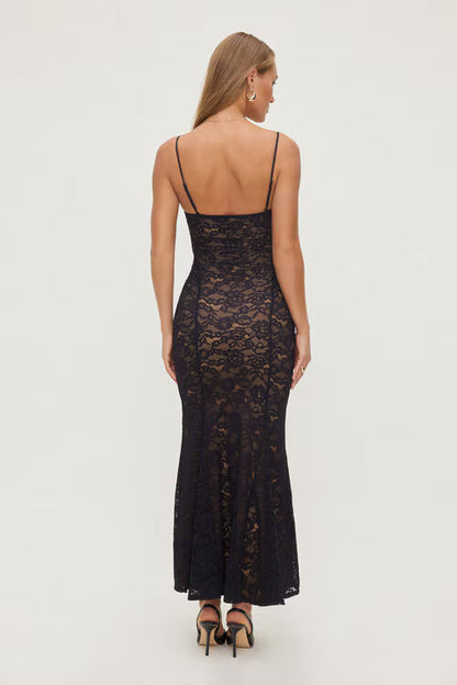 Monet Lace Overlay Maxi Dress