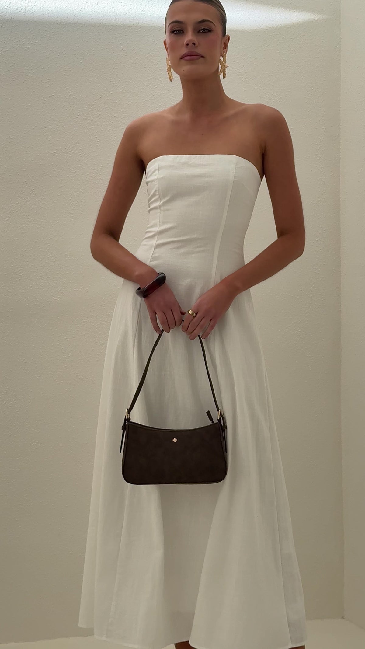 Astrid Strapless Maxi Dress - White