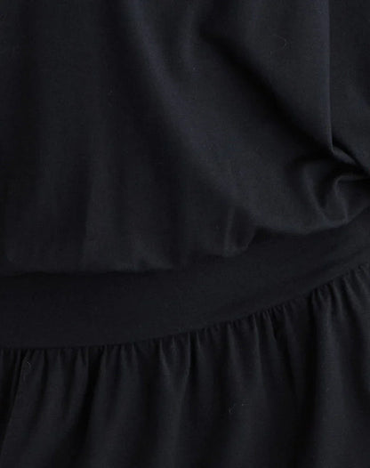 Osiri Batwing Plunge Mini Dress in Jersey Black