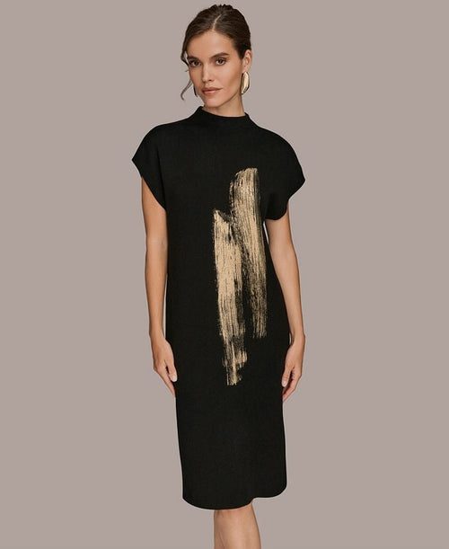 Donna Karan New York Women's Sleeveless High Neck Sweater Dress