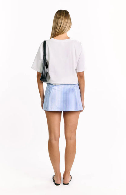 Adrianne Blue Striped Skort