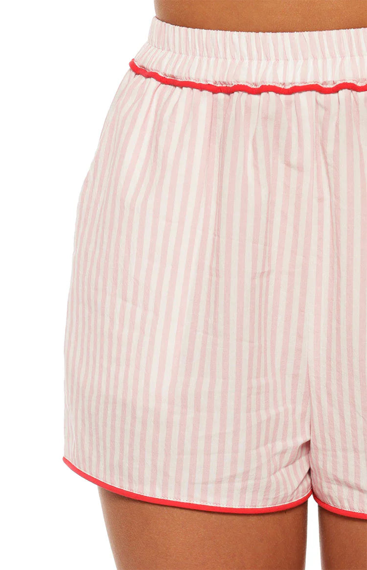 Alexea Pink Stripe Pajama Shorts