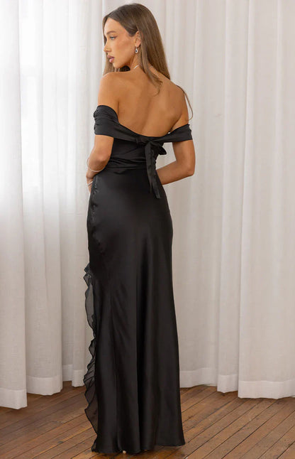 Anica Black Off Shoulder Maxi Dress