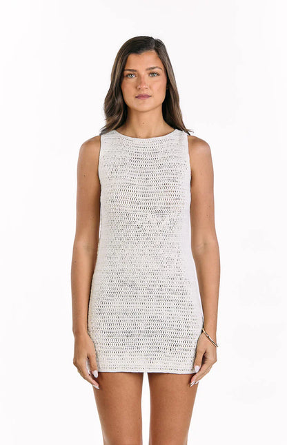 Annalee Cream Crochet Mini Dress