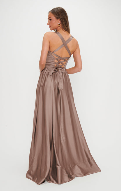 Abigail Maxi Dress ~ Dune Luxe Satin