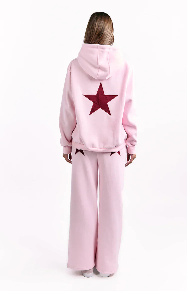 Beginning Pink Burgundy Star Hoodie
