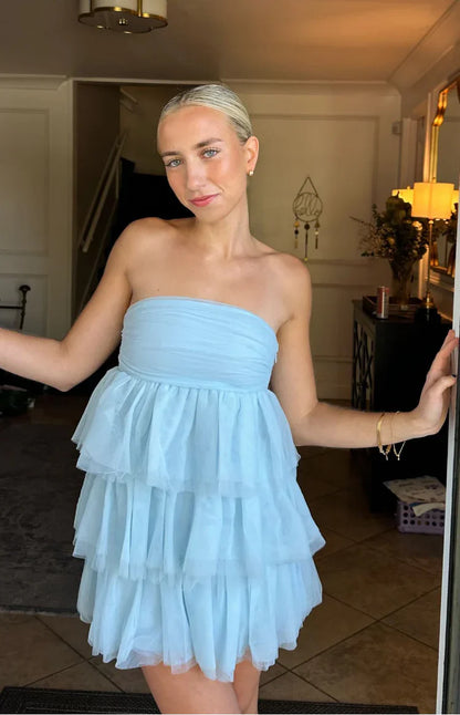 Birthday Girl Blue Mini Party Dress