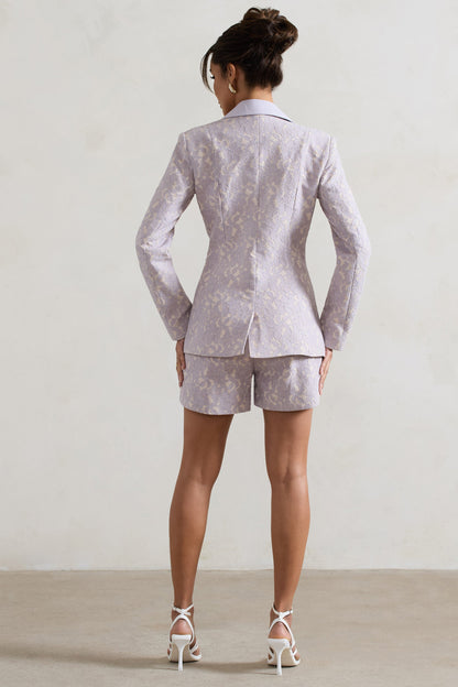 Florenza | Mauve Lace High-Waist Tailored Shorts
