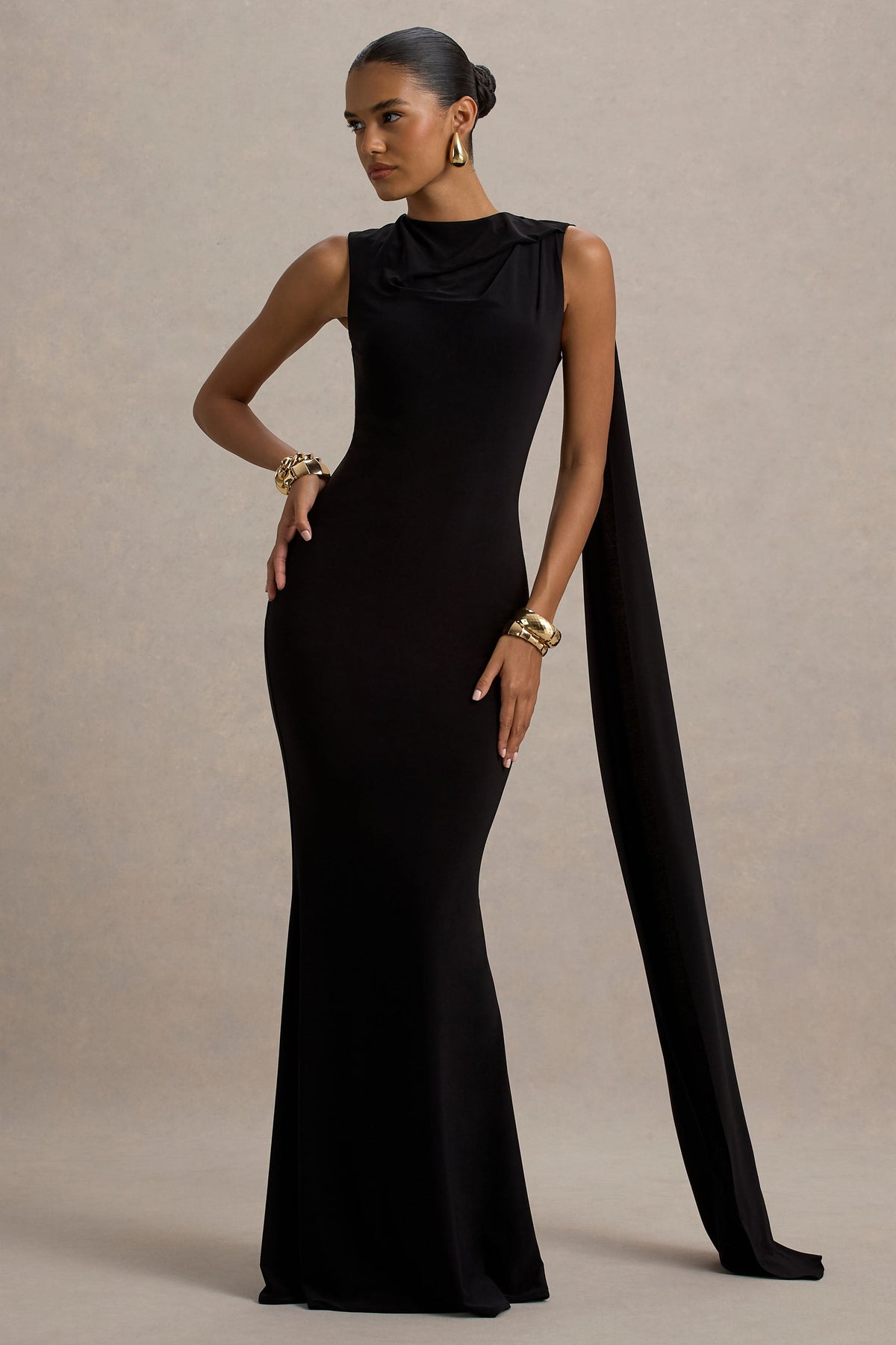 Mia | Black Maxi Dress With Sash