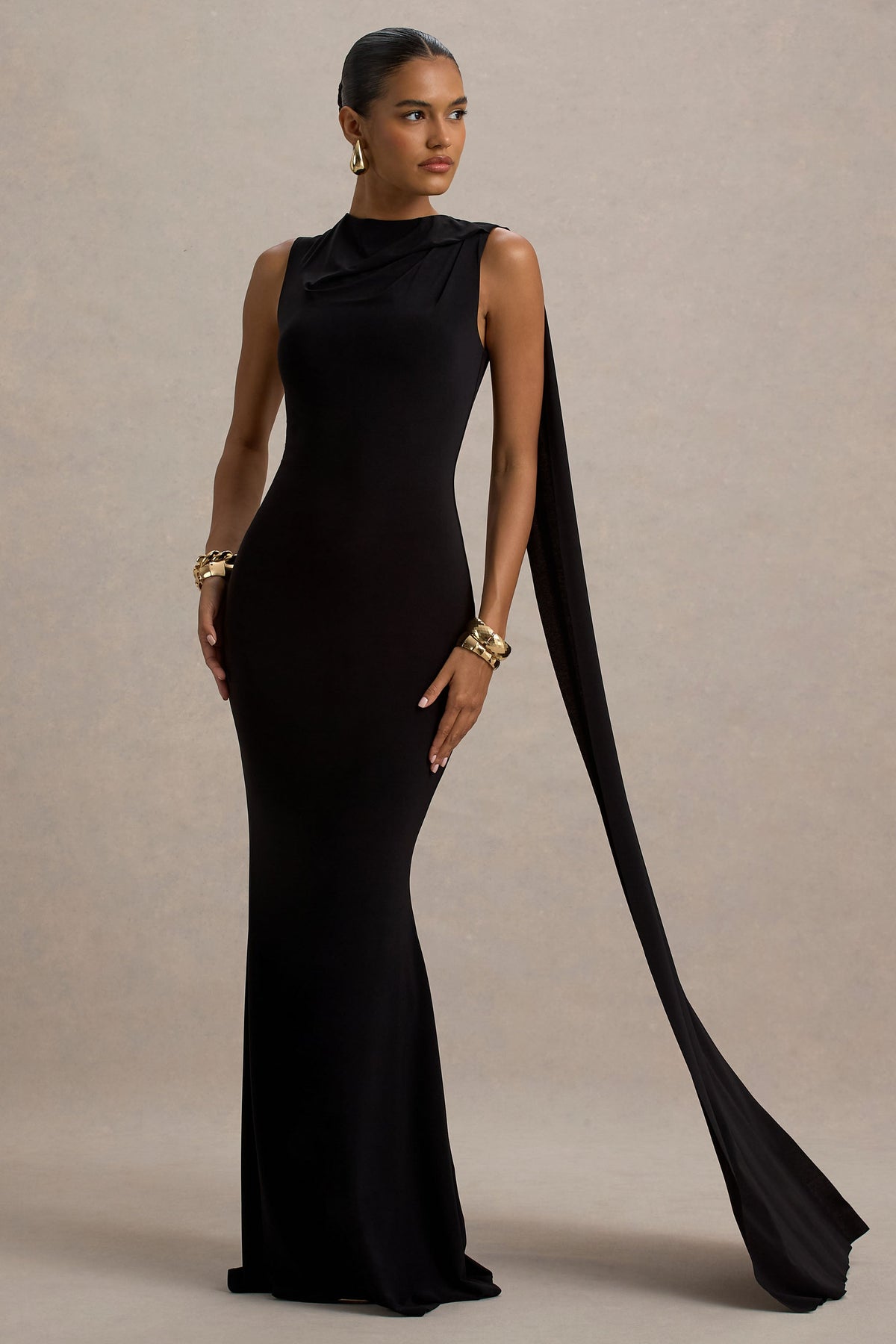 Mia | Black Maxi Dress With Sash