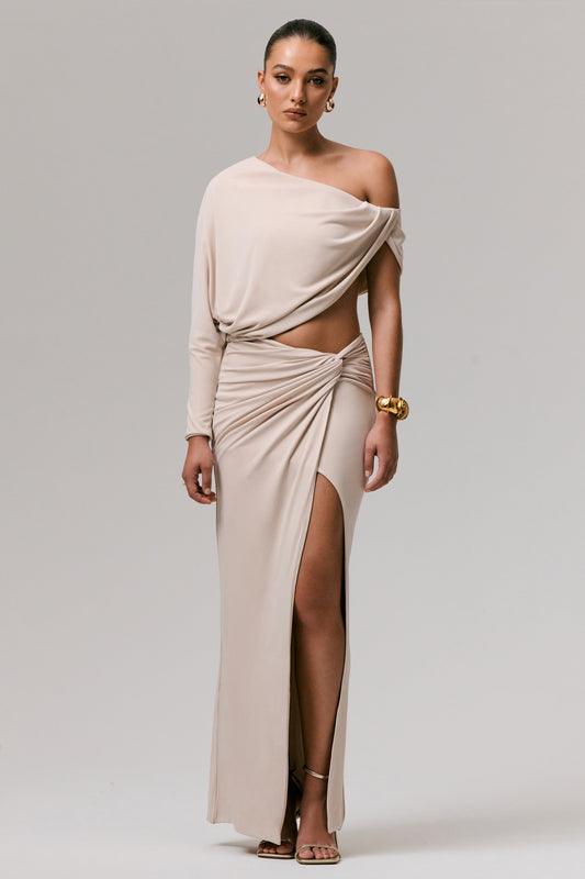 Marlena | Stone Twisted Split Maxi Skirt