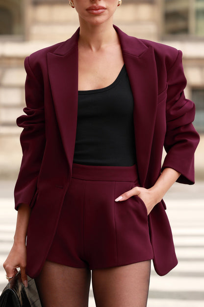 Lina | Burgundy Tailored Shorts