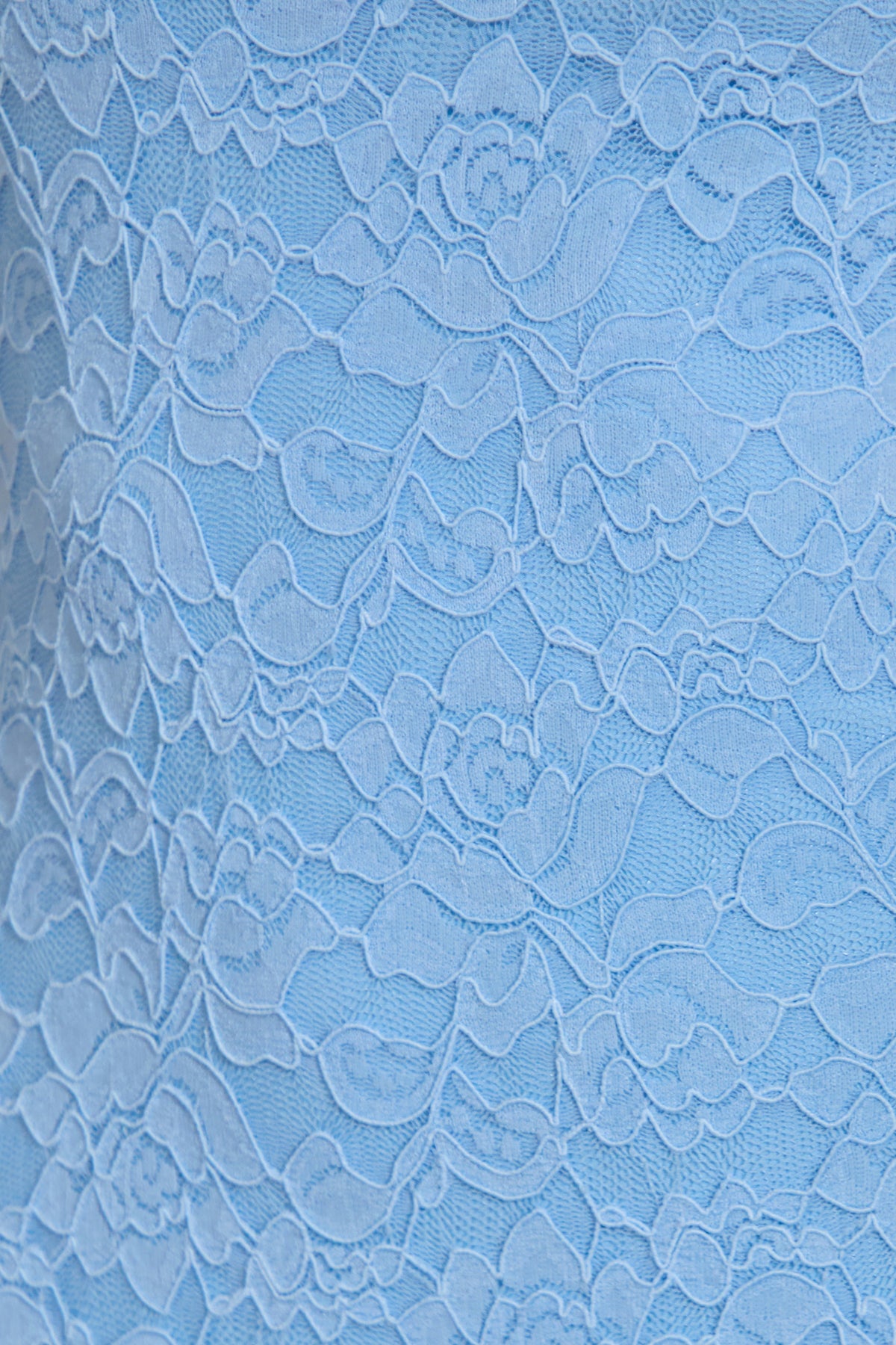 Massima | Light Blue Lace Bandeau Maxi Dress With Scarf-Detail