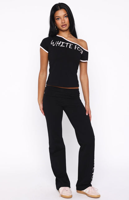 Good Things Take Time Straight Leg Pants Black