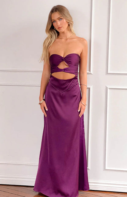 Coco Purple Strapless Maxi Dress