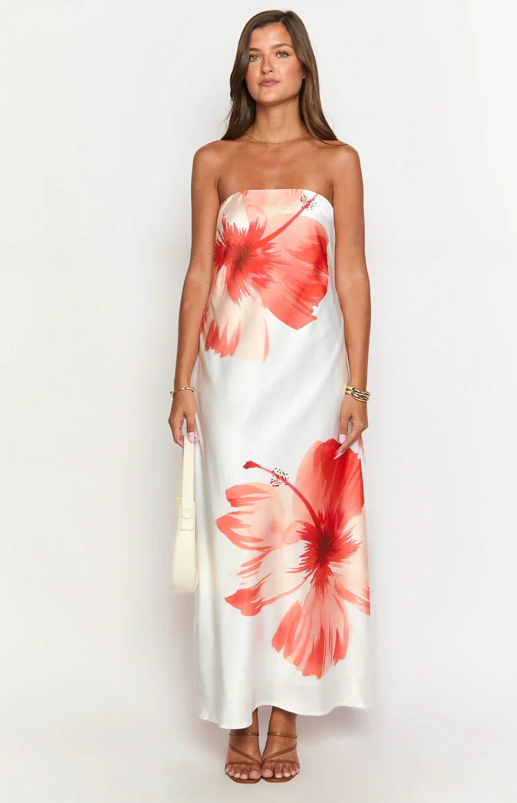 Damia White Floral Maxi Dress