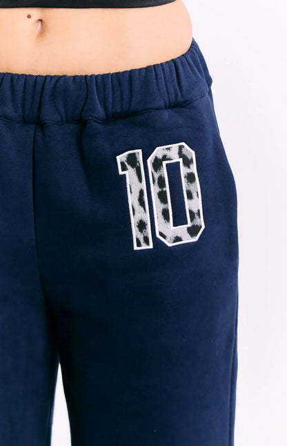 Dania Navy Leopard Star Track Pants