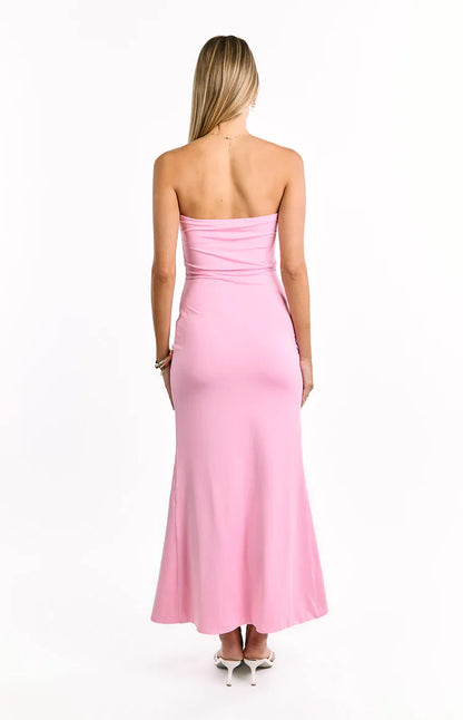 Danielle Pink Strapless Maxi Dress