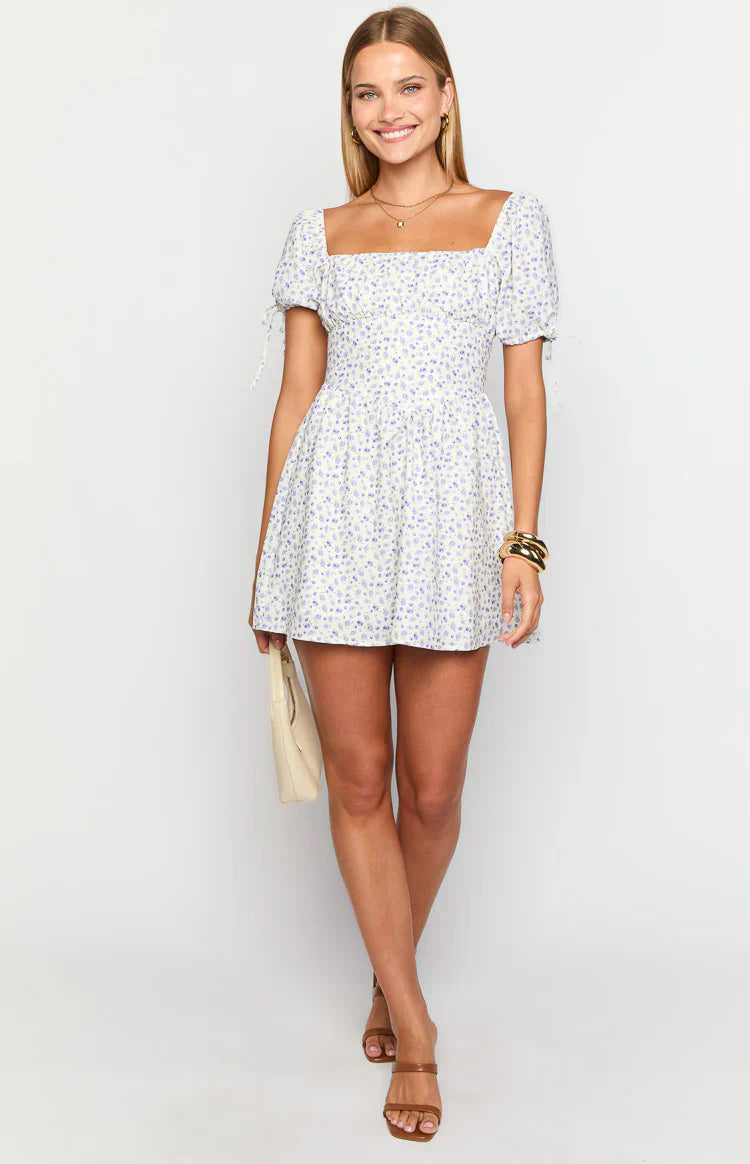Danyal Purple Floral Mini Dress