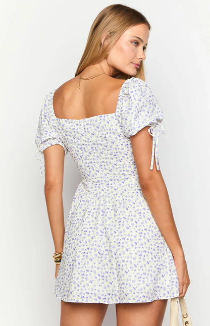 Danyal Purple Floral Mini Dress